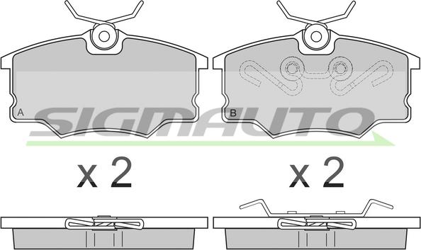 SIGMAUTO SPA805 - Brake Pad Set, disc brake car-mod.net
