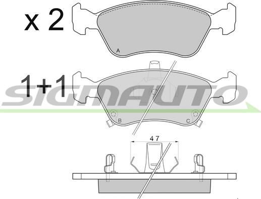 SIGMAUTO SPA814 - Brake Pad Set, disc brake car-mod.net