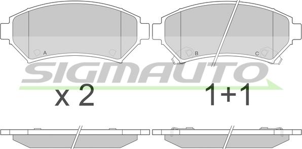 SIGMAUTO SPA876 - Brake Pad Set, disc brake car-mod.net