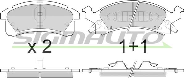 SIGMAUTO SPA779 - Brake Pad Set, disc brake car-mod.net