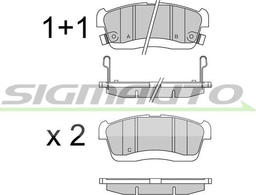 SIGMAUTO SPB575 - Brake Pad Set, disc brake car-mod.net