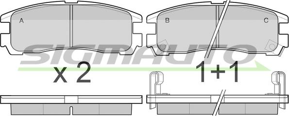 SIGMAUTO SPB038 - Brake Pad Set, disc brake car-mod.net
