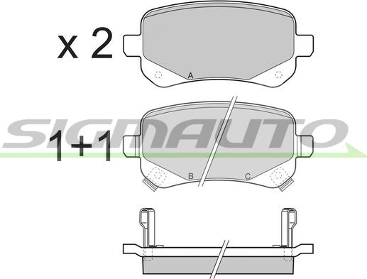 SIGMAUTO SPB397 - Brake Pad Set, disc brake car-mod.net