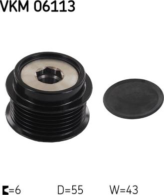 SKF VKM 06113 - Pulley, alternator, freewheel clutch car-mod.net