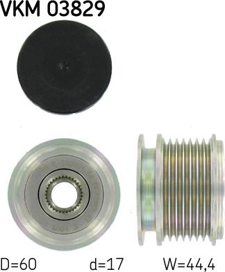 SKF VKM 03829 - Pulley, alternator, freewheel clutch car-mod.net