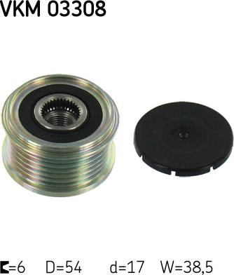 SKF VKM 03308 - Pulley, alternator, freewheel clutch car-mod.net
