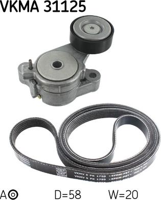SKF VKMA 31125 - V-Ribbed Belt Set car-mod.net