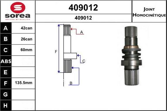 SNRA 409012 - CV Joint Kit, drive shaft car-mod.net