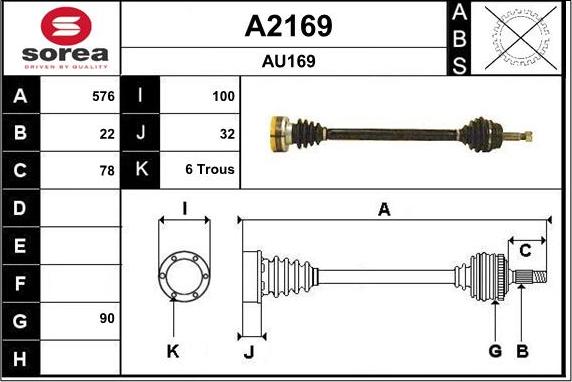 SNRA A2169 - Drive Shaft car-mod.net