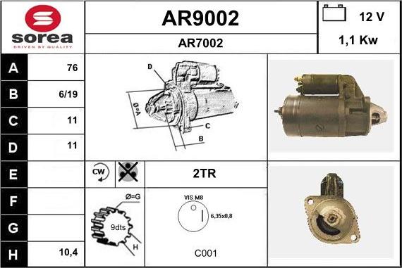 SNRA AR9002 - Starter car-mod.net
