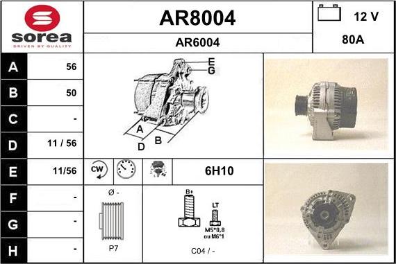SNRA AR8004 - Alternator car-mod.net