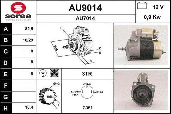 SNRA AU9014 - Starter car-mod.net