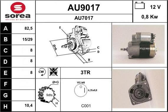 SNRA AU9017 - Starter car-mod.net