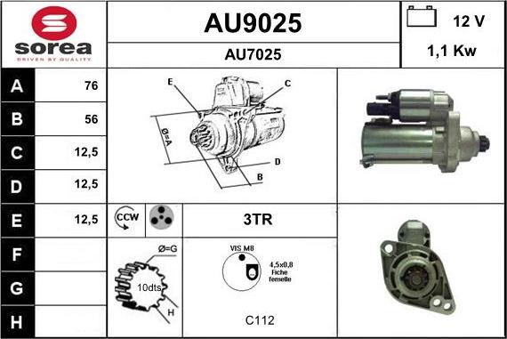 SNRA AU9025 - Starter car-mod.net