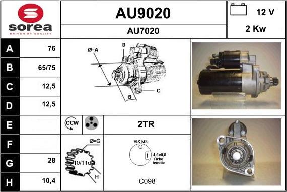 SNRA AU9020 - Starter car-mod.net
