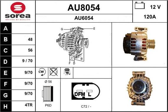SNRA AU8054 - Alternator car-mod.net