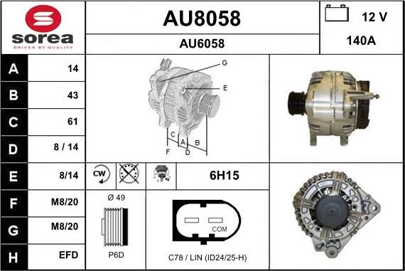 SNRA AU8058 - Alternator car-mod.net