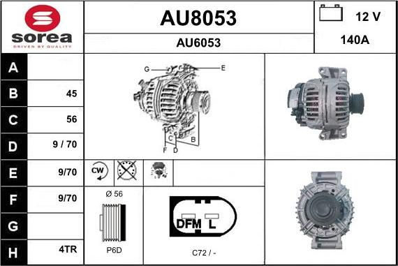 SNRA AU8053 - Alternator car-mod.net