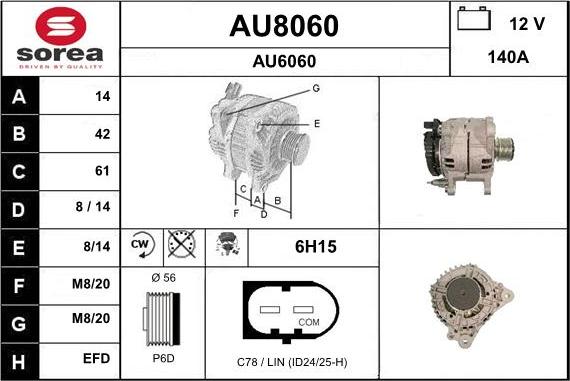 SNRA AU8060 - Alternator car-mod.net