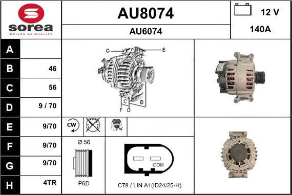 SNRA AU8074 - Alternator car-mod.net
