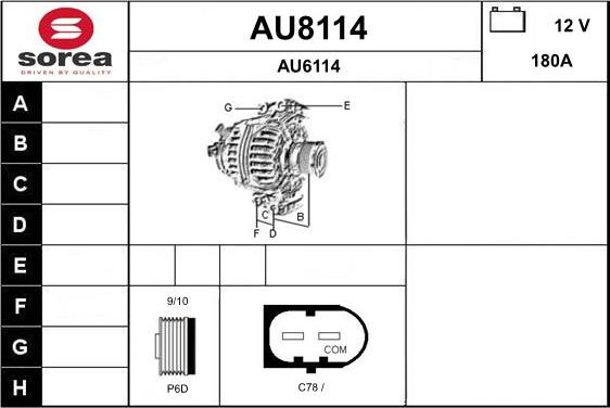 SNRA AU8114 - Alternator car-mod.net