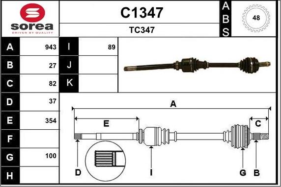 SNRA C1347 - Drive Shaft car-mod.net