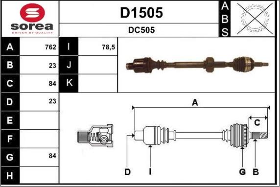 SNRA D1505 - Drive Shaft car-mod.net