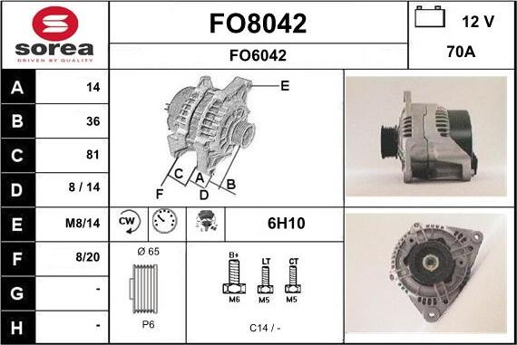 SNRA FO8042 - Alternator car-mod.net
