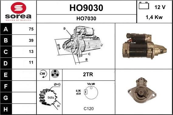 SNRA HO9030 - Starter car-mod.net