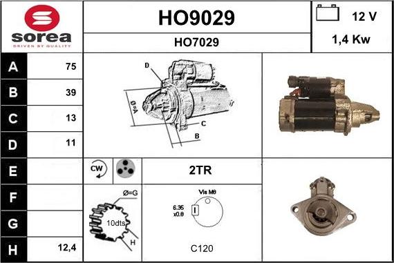SNRA HO9029 - Starter car-mod.net