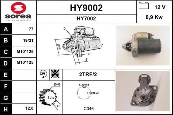 SNRA HY9002 - Starter car-mod.net