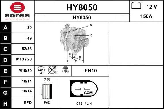 SNRA HY8050 - Alternator car-mod.net
