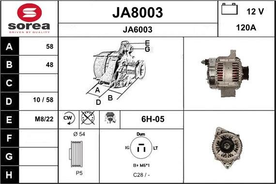 SNRA JA8003 - Alternator car-mod.net