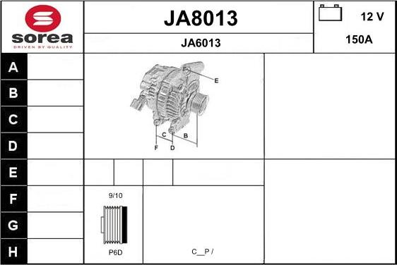 SNRA JA8013 - Alternator car-mod.net