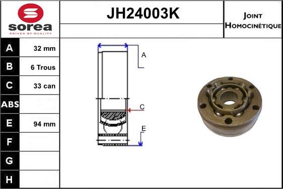 SNRA JH24003K - CV Joint Kit, drive shaft car-mod.net