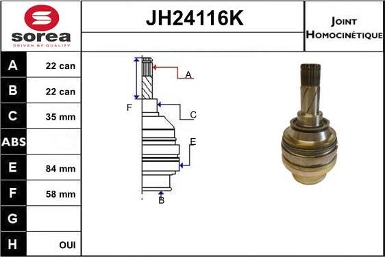 SNRA JH24116K - CV Joint Kit, drive shaft car-mod.net