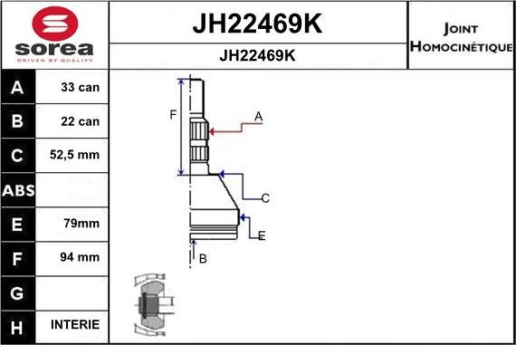 SNRA JH22469K - CV Joint Kit, drive shaft car-mod.net