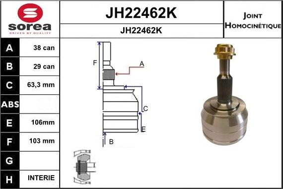 SNRA JH22462K - CV Joint Kit, drive shaft car-mod.net