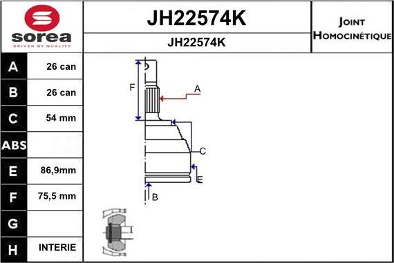 SNRA JH22574K - CV Joint Kit, drive shaft car-mod.net