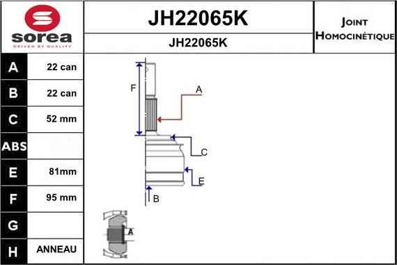 SNRA JH22065K - CV Joint Kit, drive shaft car-mod.net