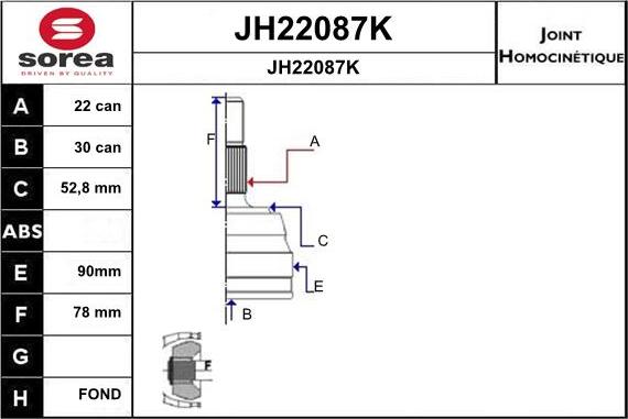 SNRA JH22087K - CV Joint Kit, drive shaft car-mod.net