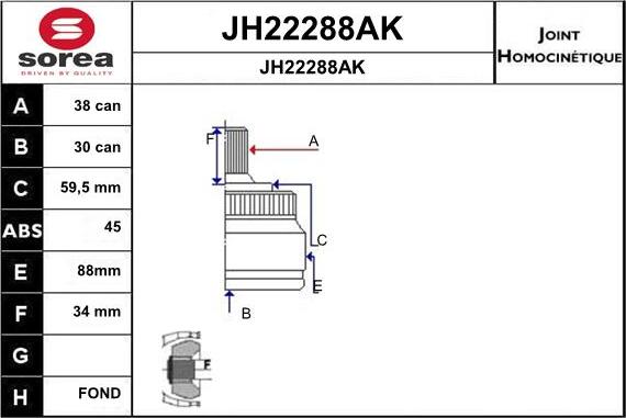 SNRA JH22288AK - CV Joint Kit, drive shaft car-mod.net