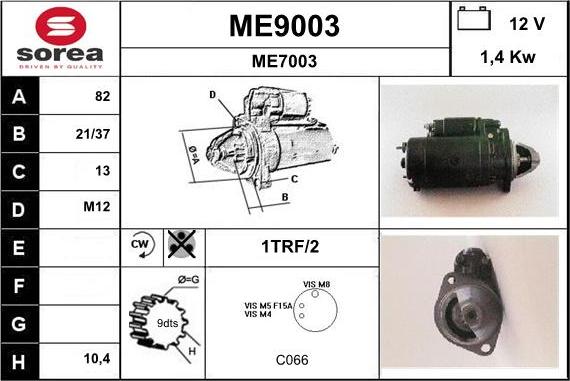SNRA ME9003 - Starter car-mod.net