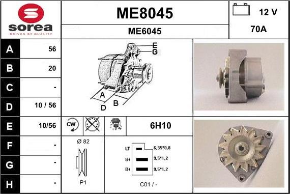 SNRA ME8045 - Alternator car-mod.net