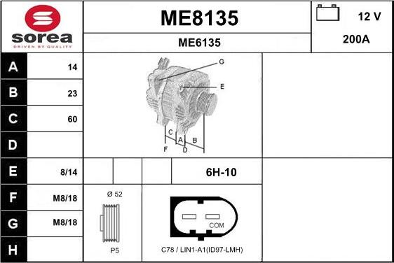 SNRA ME8135 - Alternator car-mod.net