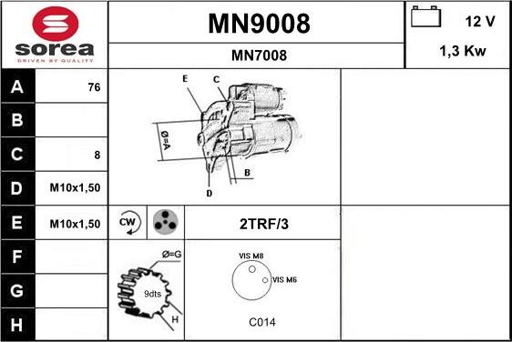 SNRA MN9008 - Starter car-mod.net
