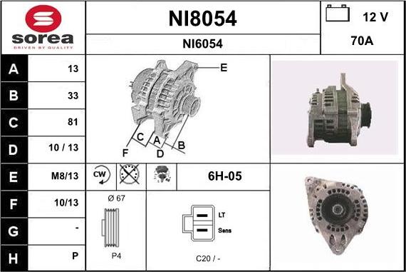 SNRA NI8054 - Alternator car-mod.net