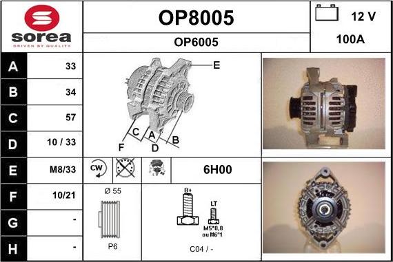 SNRA OP8005 - Alternator car-mod.net