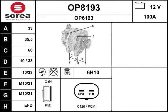 SNRA OP8193 - Alternator car-mod.net