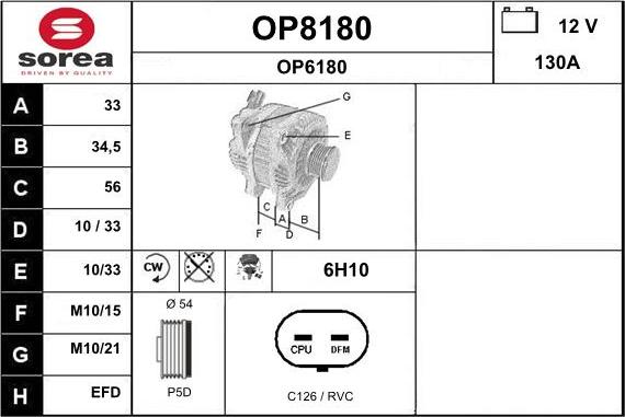 SNRA OP8180 - Alternator car-mod.net